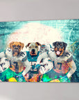 'Miami Doggos' Personalized 3 Pet Canvas