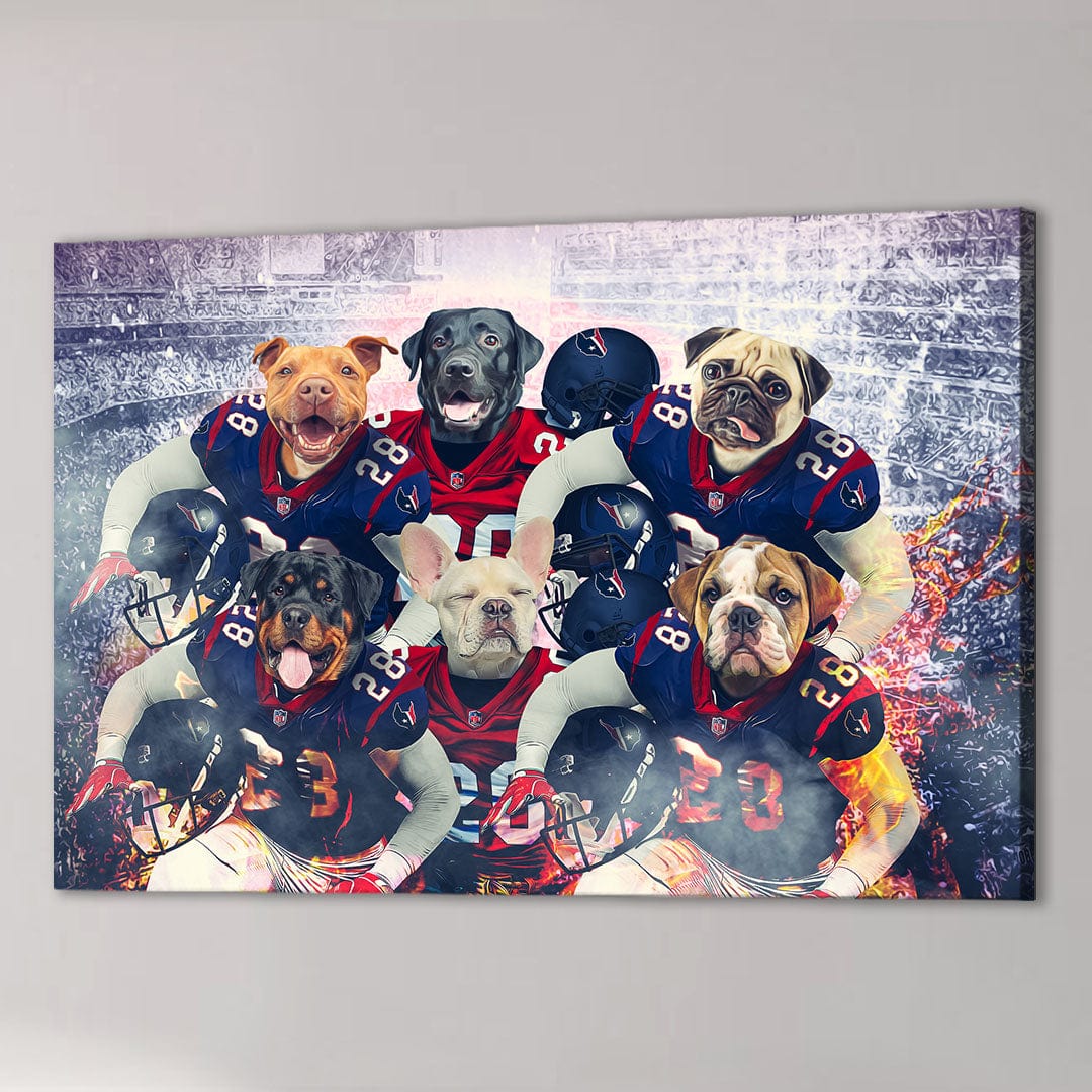 &#39;Houston Doggos&#39; Personalized 6 Pet Canvas