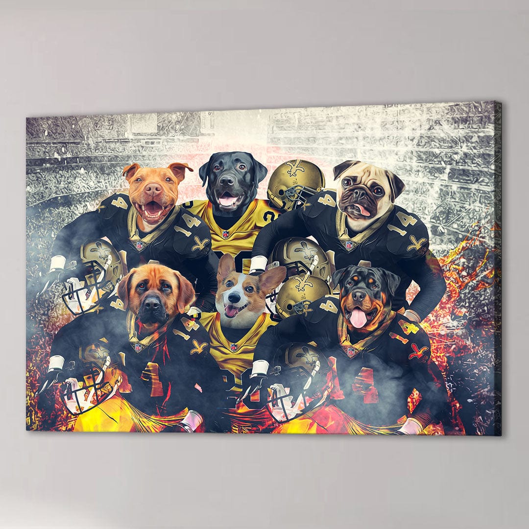 &#39;New Orleans Doggos&#39; Personalized 6 Pet Canvas