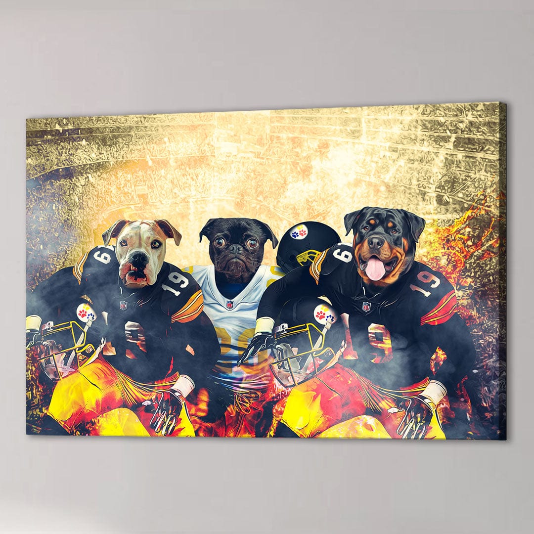 &#39;Pittsburgh Doggos&#39; Personalized 3 Pet Canvas