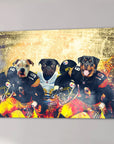 Lienzo personalizado para 3 mascotas 'Pittsburgh Doggos'