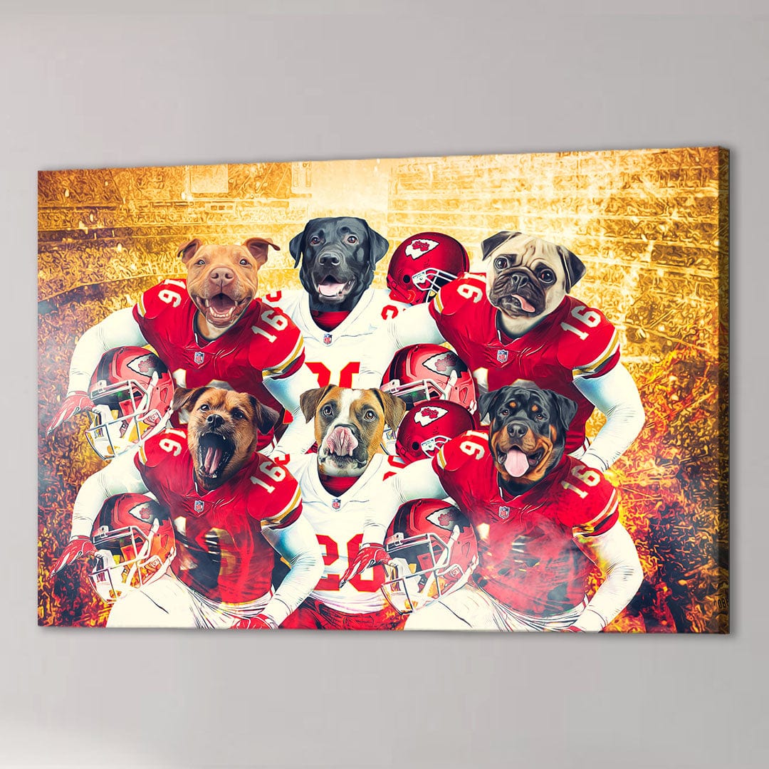 &#39;Kansas City Doggos&#39; Personalized 6 Pet Canvas