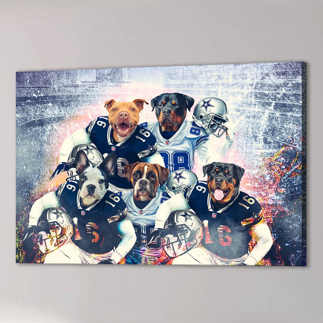 &#39;Dallas Doggos&#39; Personalized 5 Pet Canvas