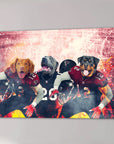 'Atlanta Doggos' Personalized 3 Pet Canvas