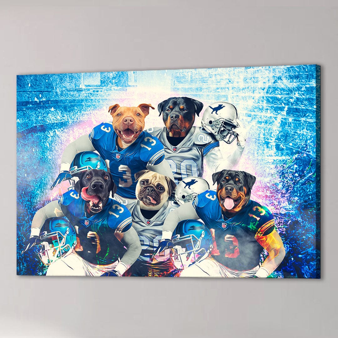 &#39;Detroit Doggos&#39; Personalized 5 Pet Canvas