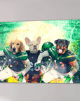 'New York Jet-Doggos' Personalized 3 Pet Canvas