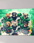 'New York Jet-Doggos' Personalized 6 Pet Canvas