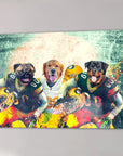 'Green Bay Doggos' Personalized 3 Pet Canvas