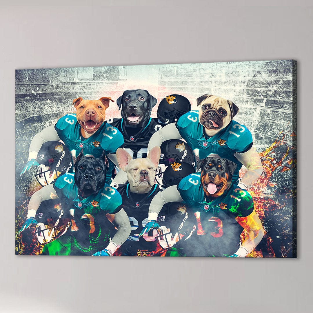 &#39;Jacksonville Doggos&#39; Personalized 6 Pet Canvas