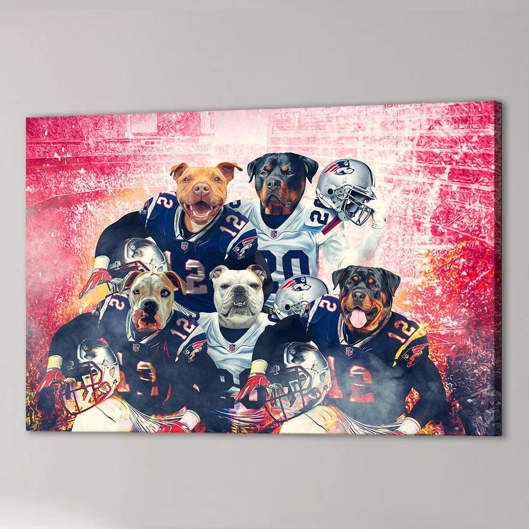 &#39;New England Doggos&#39; Personalized 5 Pet Canvas