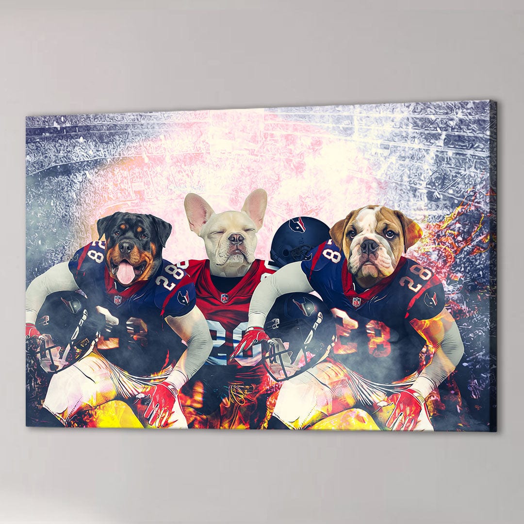&#39;Houston Doggos&#39; Personalized 3 Pet Canvas