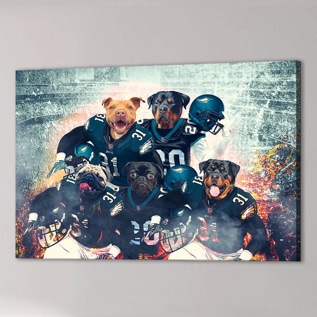 &#39;Philadelphia Doggos&#39; Personalized 5 Pet Canvas