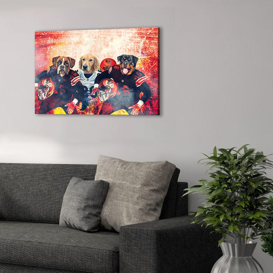 &#39;Cleveland Doggos&#39; Personalized 3 Pet Canvas