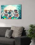 'Miami Doggos' Personalized 3 Pet Canvas