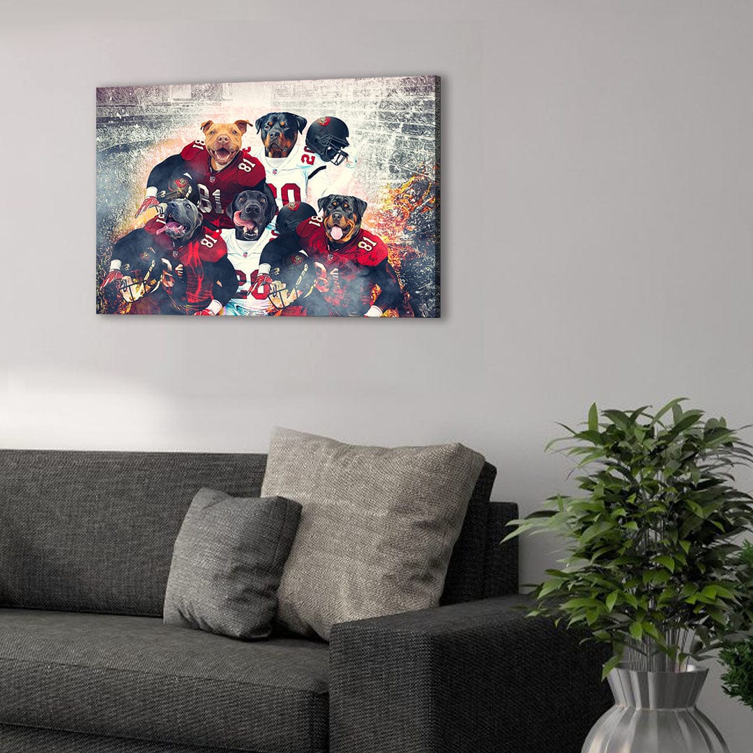 &#39;Tampa Bay Doggos&#39; Personalized 5 Pet Canvas