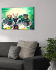 'New York Jet-Doggos' Personalized 3 Pet Canvas