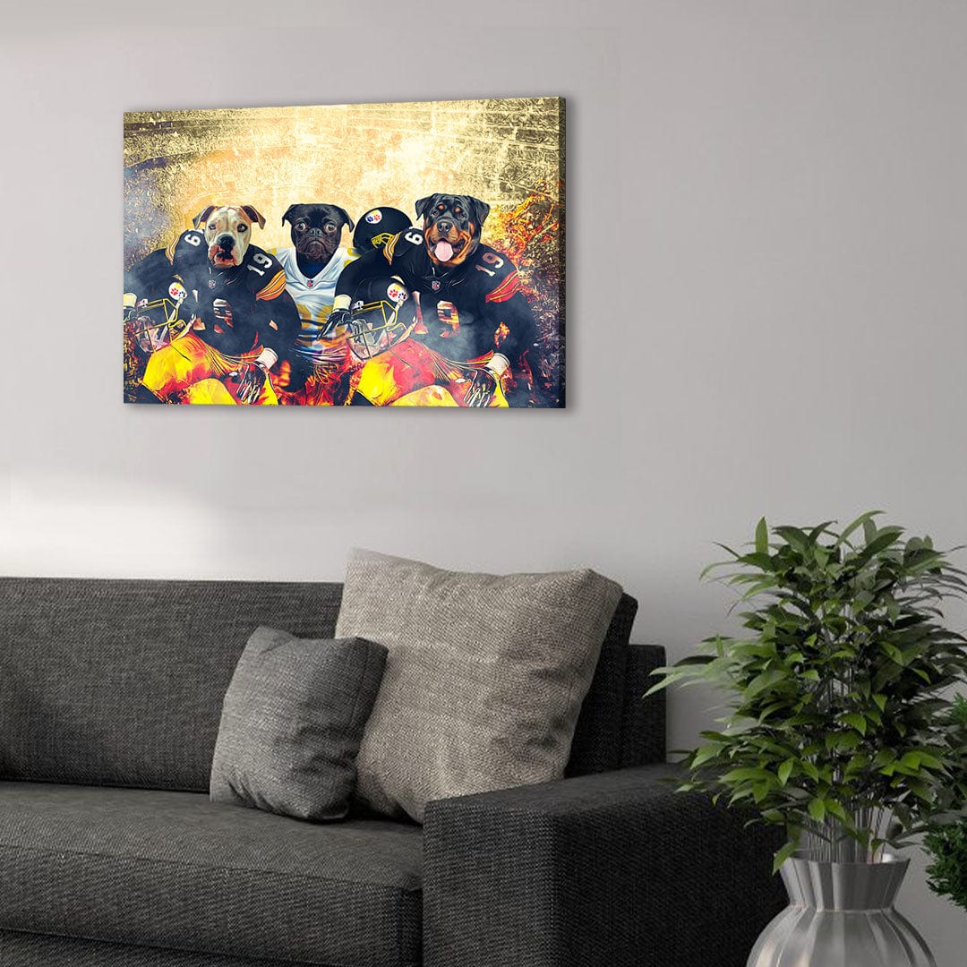 &#39;Pittsburgh Doggos&#39; Personalized 3 Pet Canvas
