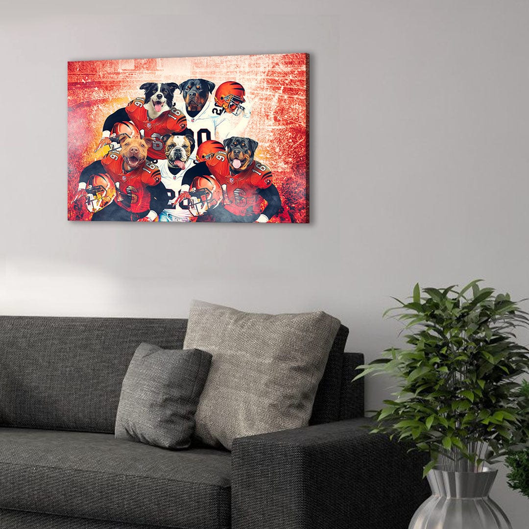 &#39;Cincinnati Doggos&#39; Personalized 5 Pet Canvas