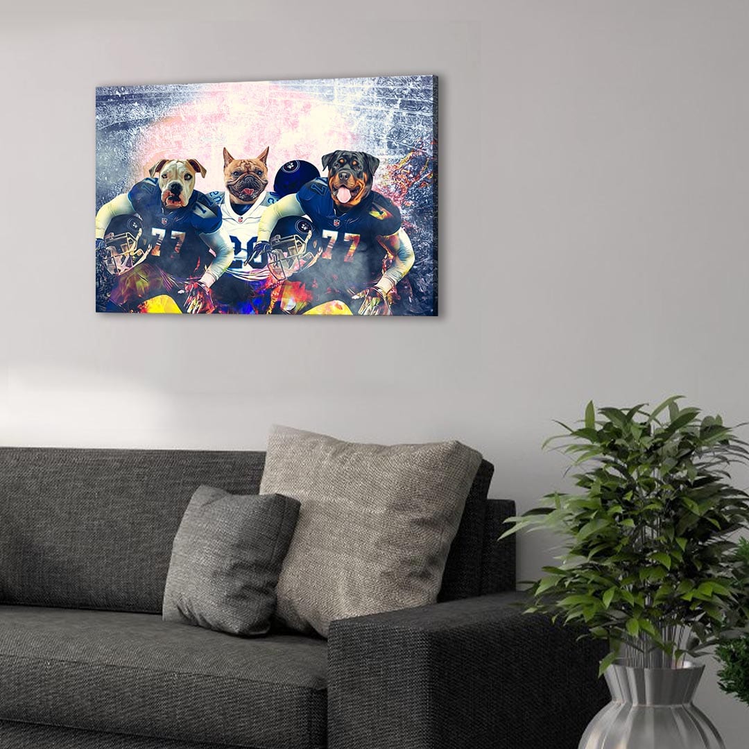 &#39;Tennesee Doggos&#39; Personalized 3 Pet Canvas