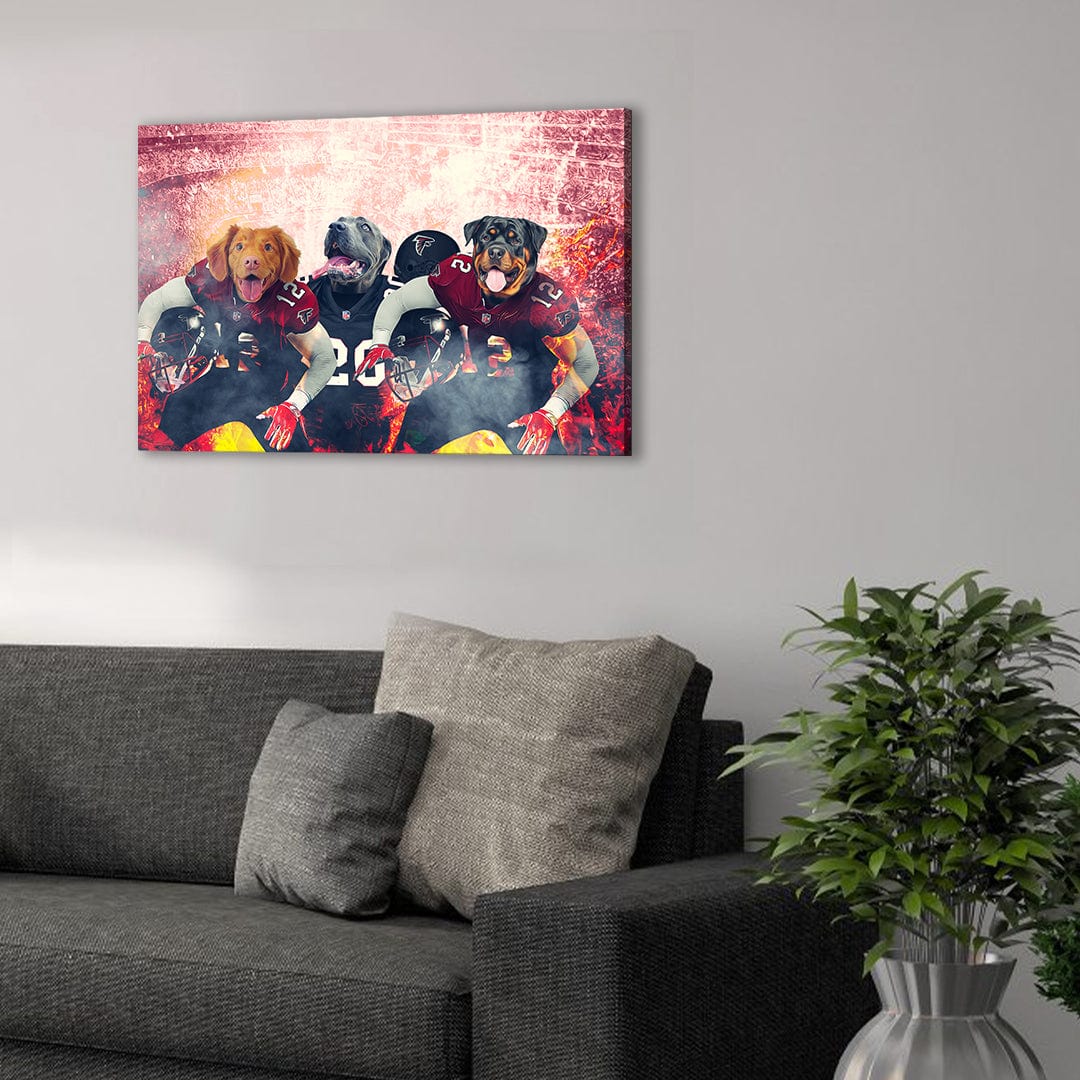 &#39;Atlanta Doggos&#39; Personalized 3 Pet Canvas