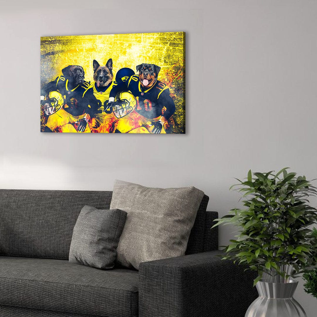 &#39;Michigan Doggos&#39; Personalized 3 Pet Canvas