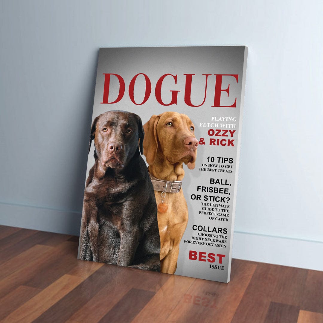 &#39;Dogue&#39; Personalized 2 Pet Canvas