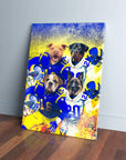 'Los Angeles Doggos' Personalized 4 Pet Canvas