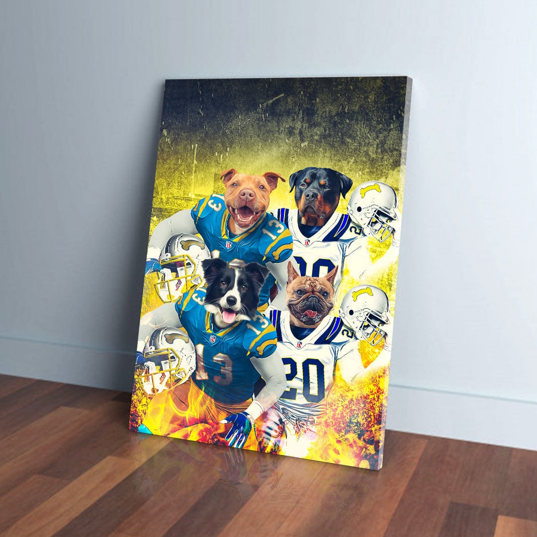 &#39;San Diego Doggos&#39; Personalized 4 Pet Canvas