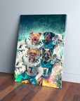 'Miami Doggos' Personalized 4 Pet Canvas