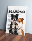 Lienzo personalizado para 2 mascotas 'Playdog'