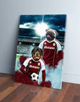 'Aston Villa Doggos Football' Personalized 2 Pet Canvas