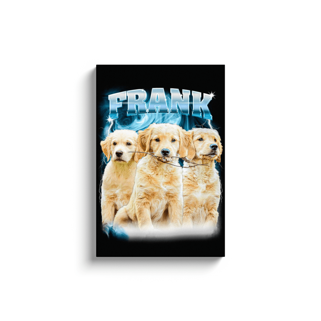 90&#39;s Bootleg (Electric Blue) Personalized Pet Canvas