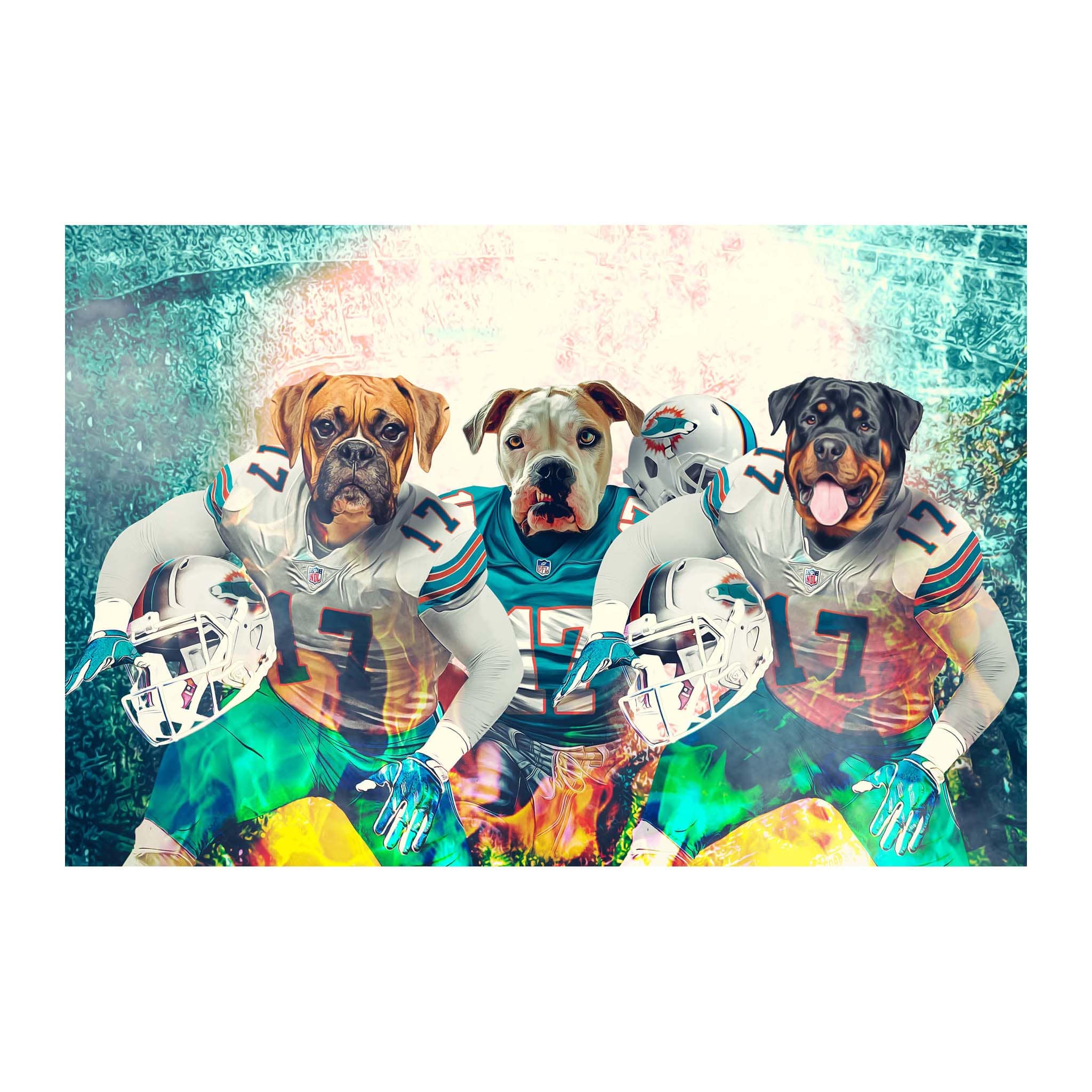 &#39;Miami Doggos&#39; 3 Pet Digital Portrait