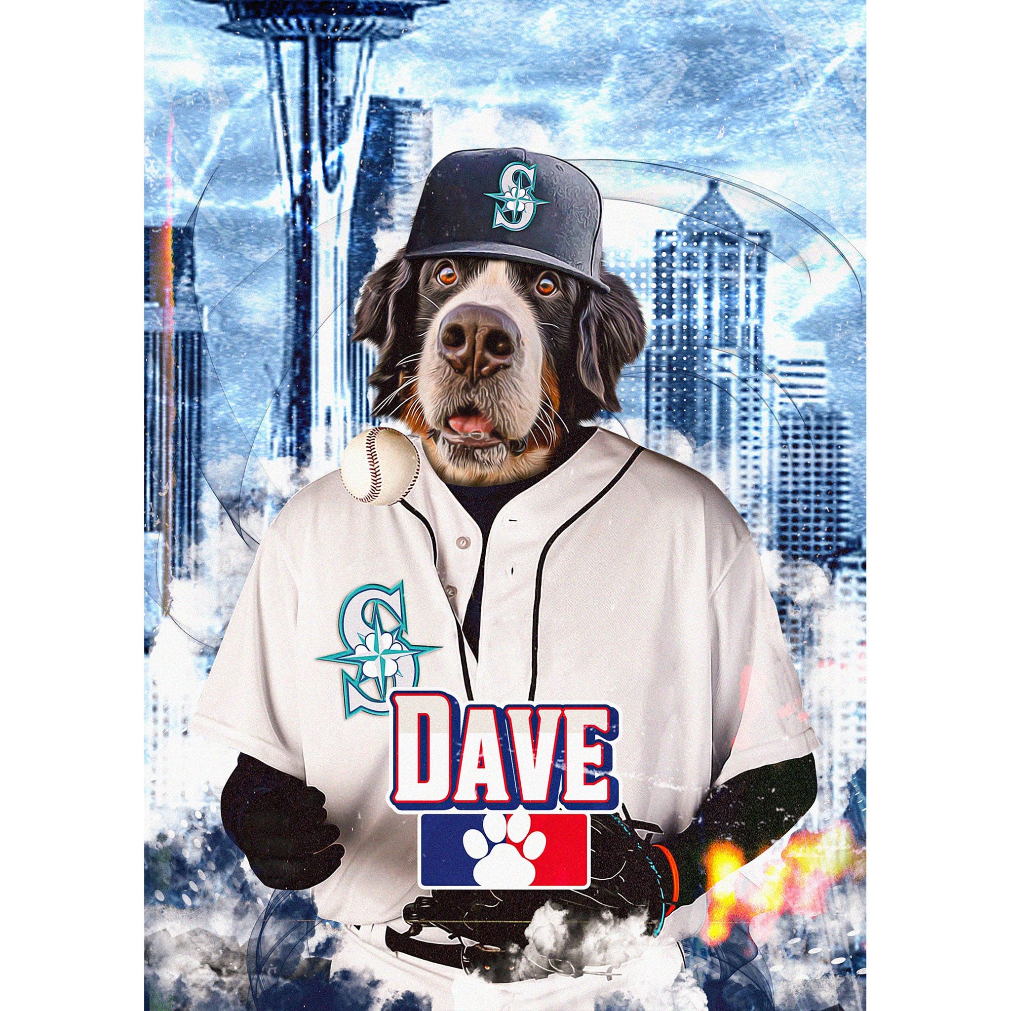 &#39;Seattle Mariners Doggos&#39; Digital Portrait