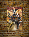 'Dogati Riders' Personalized 2 Pet Mini Portrait