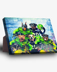 'Seattle Doggos' Personalized 5 Pet Standing Canvas