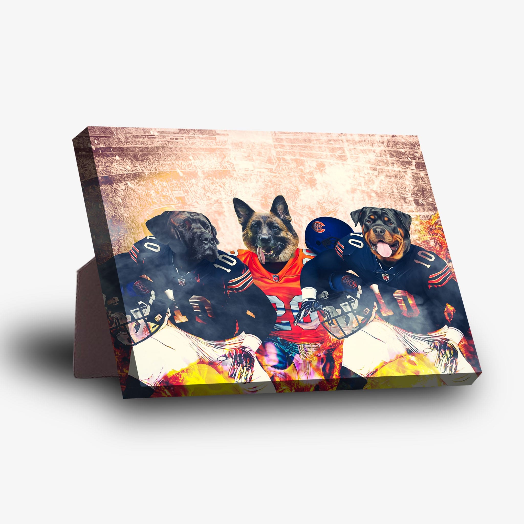 &#39;Chicago Doggos&#39; Personalized 3 Pet Standing Canvas