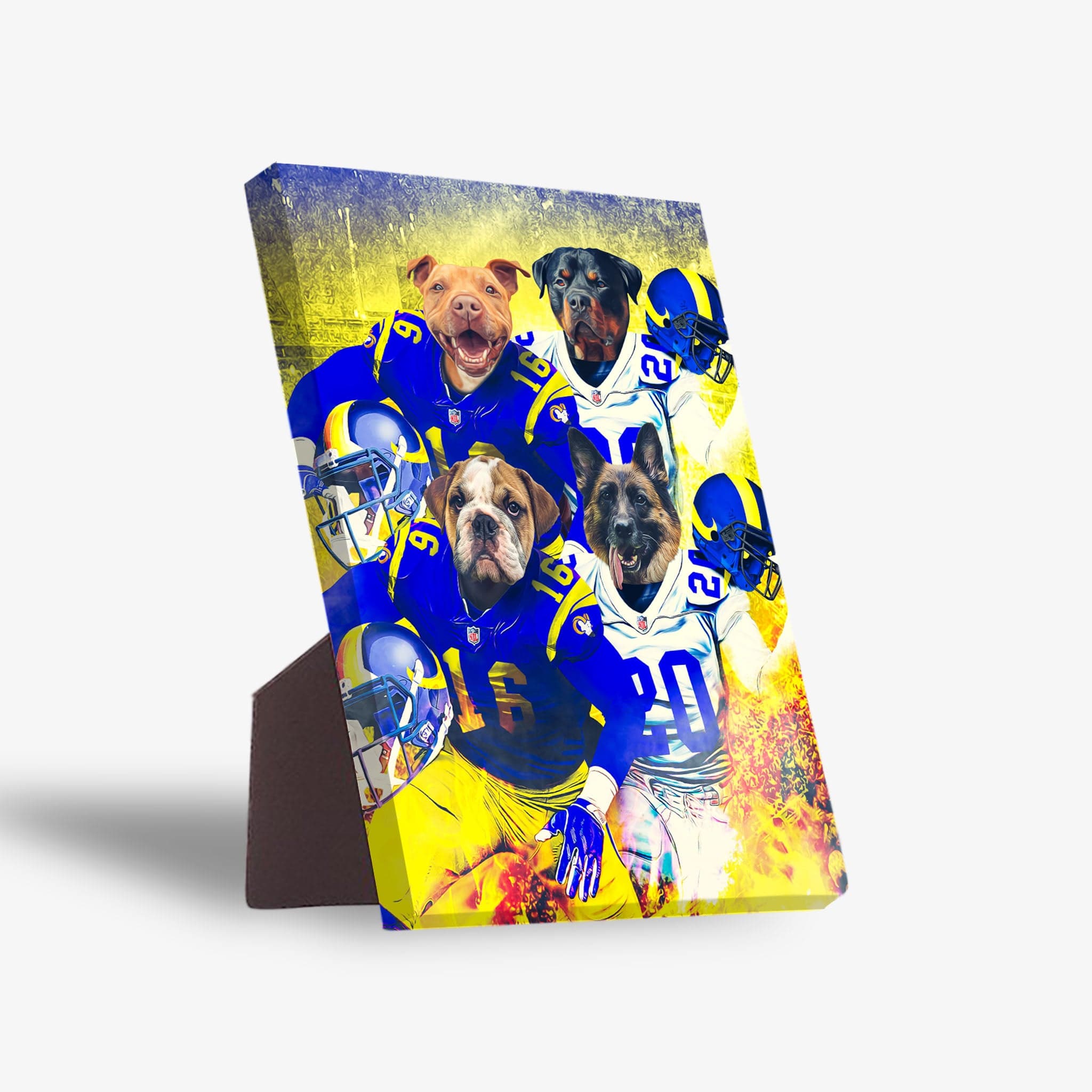 &#39;Los Angeles Doggos&#39; Personalized 4 Pet Standing Canvas