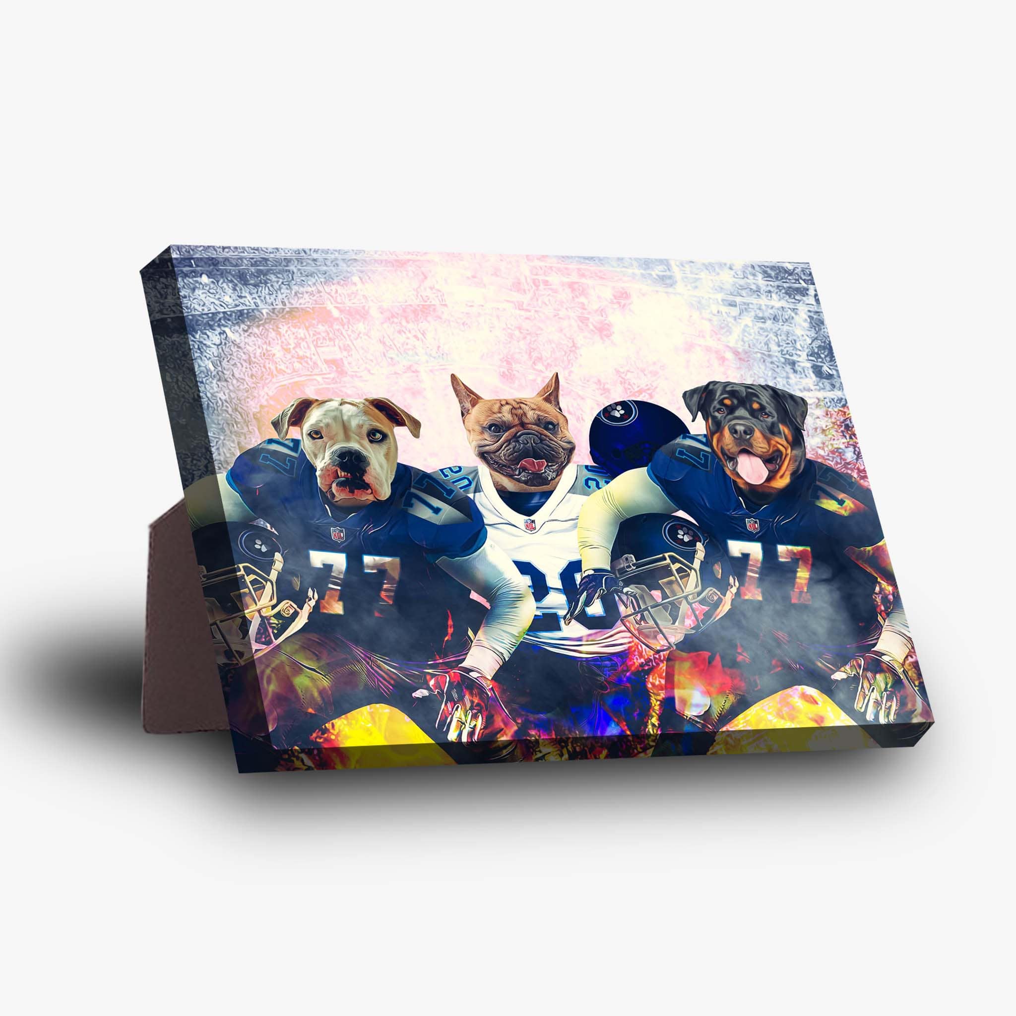 &#39;Tennessee Doggos&#39; Personalized 3 Pet Standing Canvas