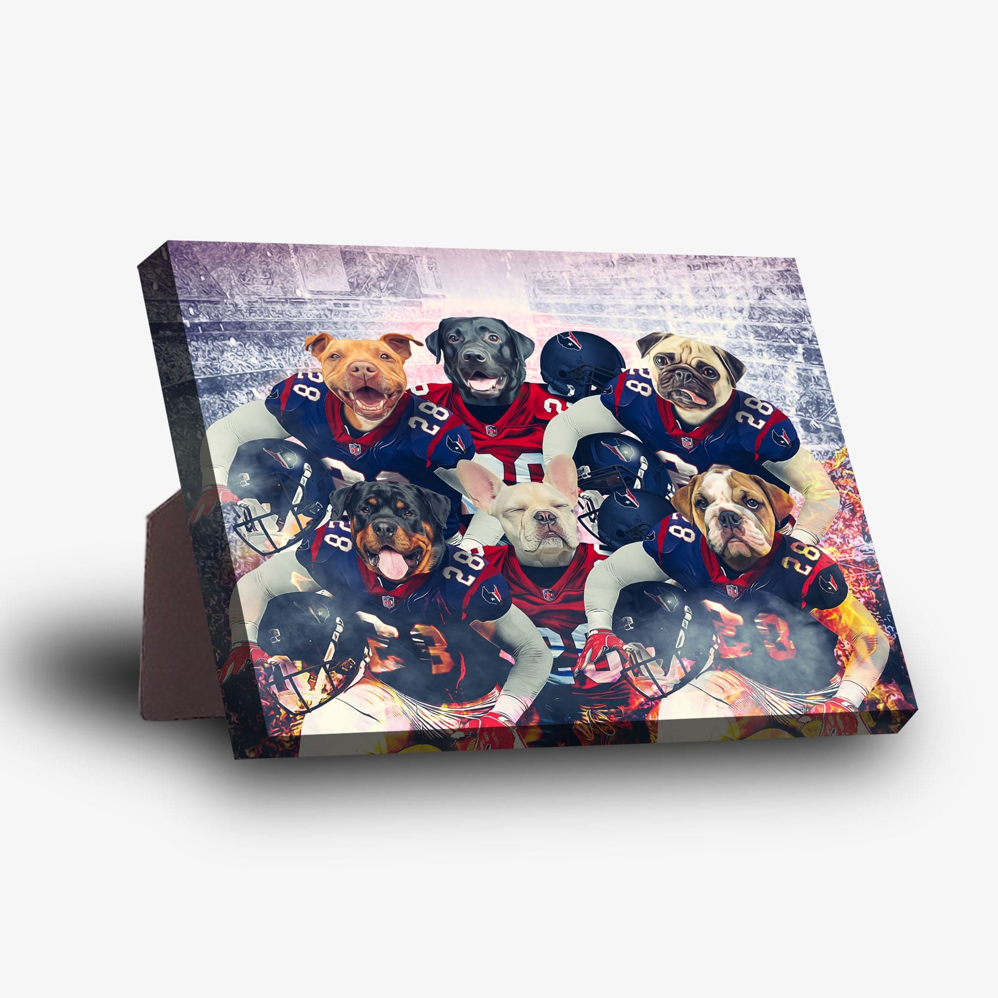 &#39;Houston Doggos&#39; Personalized 6 Pet Standing Canvas