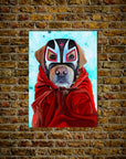 'El Luchador' Personalized Dog Mini Portrait