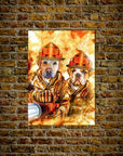 'The Firefighters' Personalized 2 Pet Mini Portrait