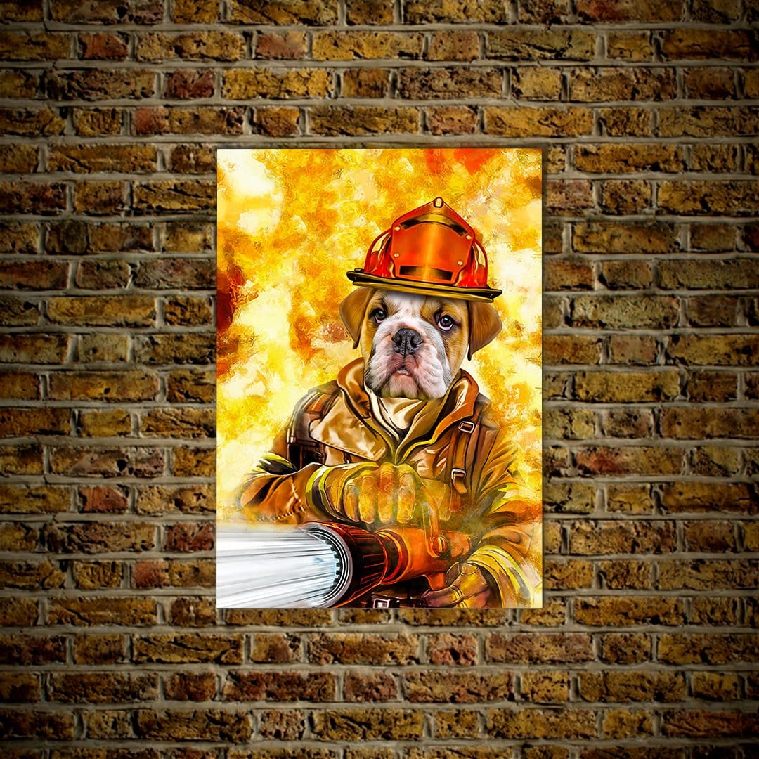 &#39;The Firefighter&#39; Personalized Dog Mini Portrait