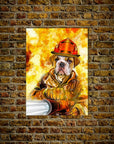 'The Firefighter' Personalized Dog Mini Portrait