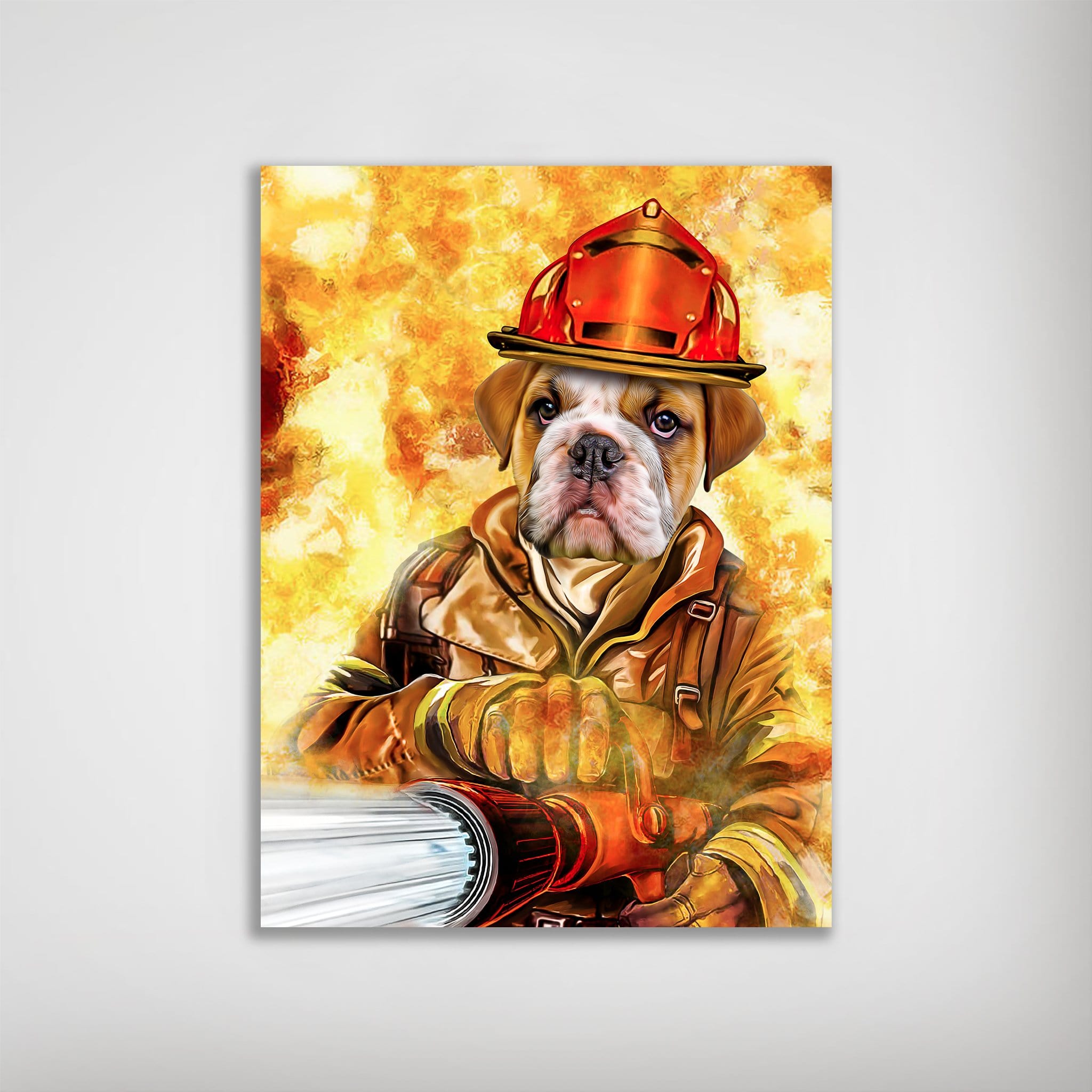 &#39;The Firefighter&#39; Personalized Dog Mini Portrait