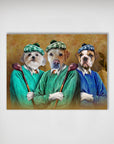 'The Golfers' Personalized 3 Pet Mini Portrait