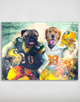 'Green Bay Doggos' Personalized 2 Pet Mini Portrait