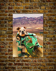 'Kawadawgi Rider' Personalized Pet Mini Portrait