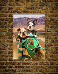 'Kawadawgi Riders' Personalized 2 Pet Mini Portrait