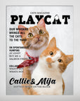 Póster personalizado para 2 mascotas 'Playcat'
